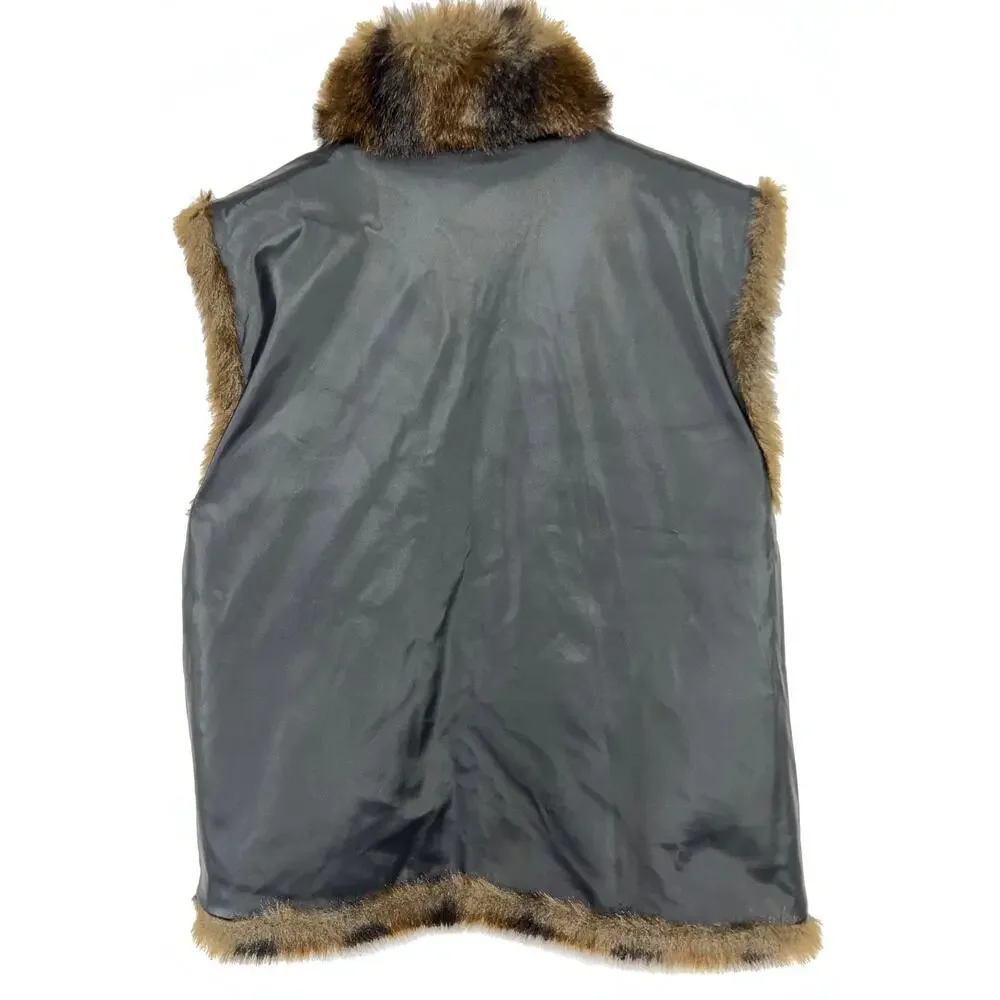 NWOT Coaco New York Faux Mink Fur Vest Reversible M